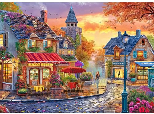 HUADADA Jigsaw Puzzles for Adults 1000 Piece Streets Scene 1000 Piece Jigsaw Puzzles for Adults Jigsaws Challenging Game