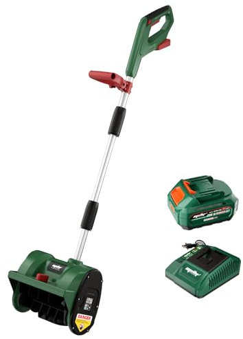 Mellif Akku Schneefräse mit Akku 4.0 Ah, Brushless Schneefräse passt für Makita Akku 18V, Arbeitsbreite 30cm, Räumtiefe 15cm,Wurfweite 6m,bürstenloser Motor(Inkl. 1 Mellif 4.0Ah Batterie & Ladegerät)