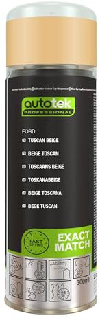 AutoTek Professional Exact Match Car Spray Paint, Ford Tuscan Beige Aerosol Spray 300 ml
