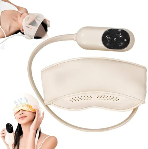 Masajeador eléctrico para aliviar la migraña, masajeador de ojos y cabeza con 6 bolsas de aire y 3 modos de calor, masajeador inteligente de templos 2025, ayuda al sueño, alivio del estrés, relajación