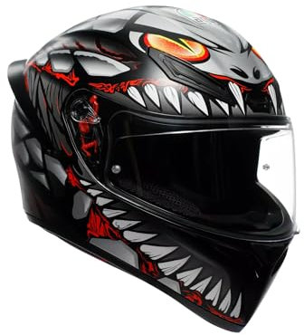 AGV K1 S Lyzard Casco, nero/grigio/rosso, 2XL (63/64)