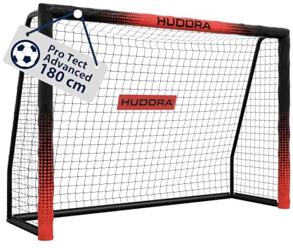HUDORA Portería de fútbol Pro Tect Advanced – Portería de fútbol Exterior con Red y Revestimiento Impermeable para niños y Adultos – Fácil Montaje en el jardín – Portería con Cremallera,180 x 120