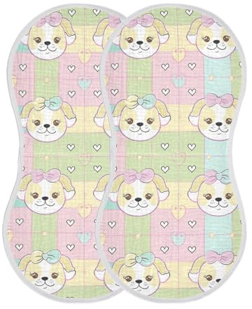 siphylline Cute Cartoon Bear panno ruttazione cotone facile da pulire sputo up panno per set di 2, 55,9 x 28 cm