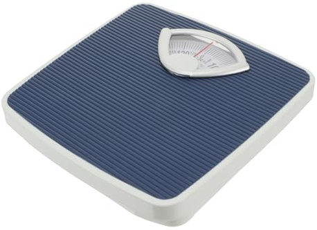 DEARMAMY Báscula Mecánica De Baño Con Dial Extra Grande Diseño Antideslizante Pu Azul Fácil Lectura Para Pesaje Corporal Hogar