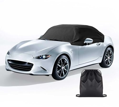 Mezza copertura per auto per Mazda MX-5 ND 2014-2024, 420D Oxford impermeabile traspirante copertura per auto per Mazda MX-5 MK4, protezione da sole, neve, pioggia, polvere, raggi UV e tutte le