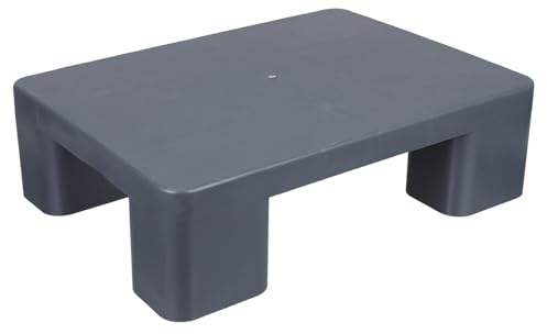 Abaodam Paletas de almacenamiento con ventilación y palet de suelo transpirable para cocinas y sótanos, plástico impermeable, diseño compacto y apilable, color gris
