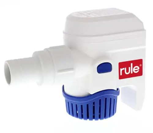 Rule-Mate Automatic Submersible Bilge Pumps 12V RM1100B- 1100 GPH with Auto Sense Intelligence - Thermal Cut-Off & Backflow Prevention - Compact Design for Boats - Easy Install Threaded Discharge