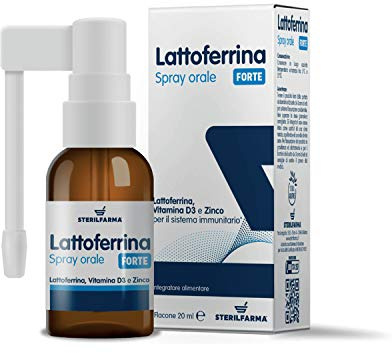 Lattoferrina Forte SPRAY ORALE - Alta concentrazione Di Lattoferrina - 119 mg a dose – Con Vitamina D3 e Zinco - Un Mese di Terapia DIFENDITI QUANDO ESCI DA CASA