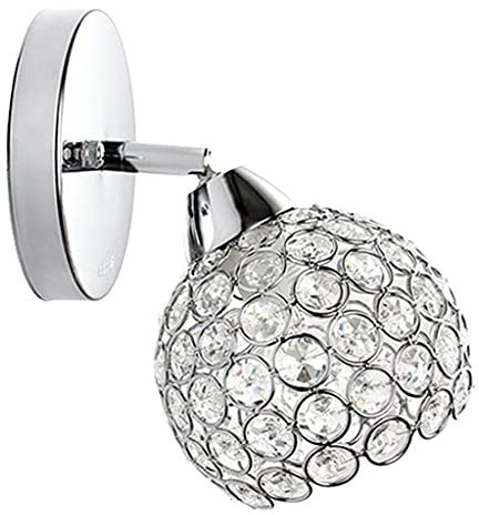 Applique da Parete Moderna da Bagno in Cristallo a Perline, Lampada da Parete in Argento