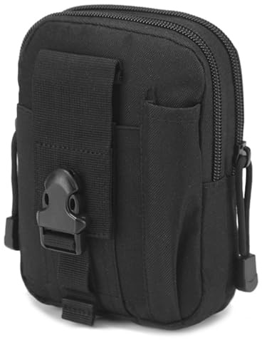 TRIWONDER Erste Hilfe Taktische Hüfttaschen, Militär Kompakt EDC Handytasche, Molle Klein Tasche für Camping Wandern Jagd (Schwarz)