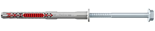 fischer - Cheville rallongée DuoXpand 10x140 avec vis à tête hexagonale en acier électrozingué/Boite de 50