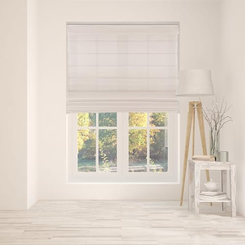 Arlo Blinds Cordless Fabric Roman Shades Light Filtering Window Blinds, Color: Pebble Beach, Size: 22 W x 60 H