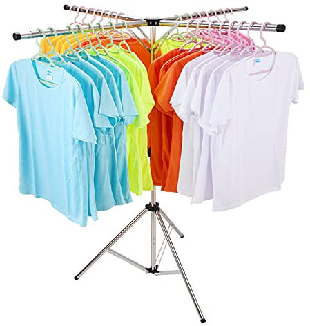 AZHANGYB WäSchespinne Faltbar, WäSchestäNder Platzsparend, 4 Verstellbarer Arm, Tragbar WäSchetrockner Klein FüR Single, FüR Garten, Balkon Und Terrasse, Edelstahl