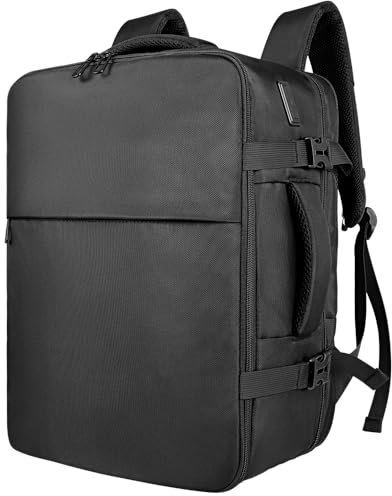 XQXA Handgepäck Rucksack Flugzeug, 40L Groß Reiserucksack Herren Damen Kofferrucksack, Wasserdicht Reisetasche für 17 Zoll Laptop, Travel Backpack für Reise Geschäftsreise Business Wandern Weekend
