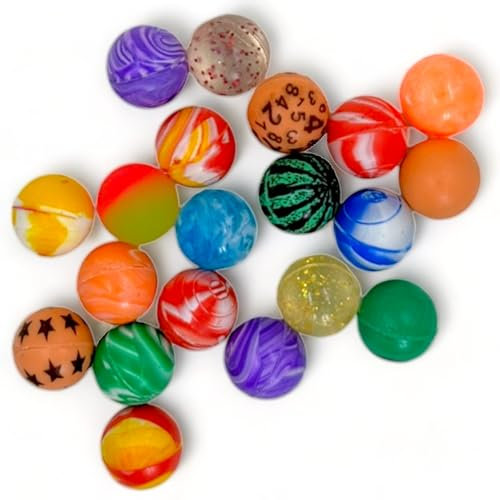 MIJOMA Kunterbunte Mini-Flummis Bouncing Balls 20 Stück Set | Perfekte Mitgebsel & Gastgeschenke für Kindergeburtstage und Schultüten | 25mm lebendige Mischung mit großartiger Sprungkraft