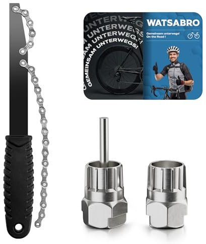 WATSABRO Fahrrad Kettenpeitsche mit Zahnkranzabzieher und Abzieher Universal,Kassetten Entfernungs Werkzeug Universal für Fach Kassette und Schraubkranz, Werkzeug für Fahrradkette