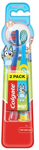 Colgate Kids Bluey Manual Toothbrush 2pk | Extra Soft Bristles, Small Brush Head, Perfect for Kids & Toddlers Oral Health