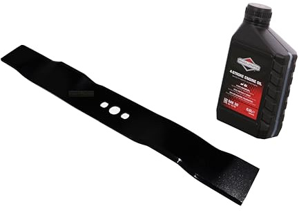 perfektGarten 46 CM lawnmower mulching blade compatible with McCulloch M46-140WR M46-190AWREX MBO018 + Briggs & Stratton Oil SAE30