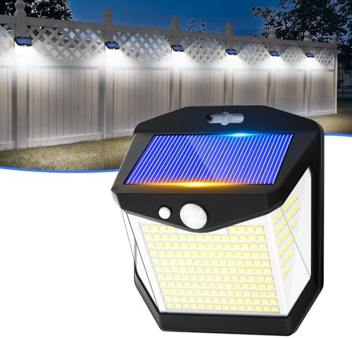 Solarlampen für Außen mit Bewegungsmelder: 248 LED Aussen Solar Lampe Outdoor IP65 Wasserdicht Solarleuchte Licht Aussenleuchte 3 Modi Solarlampe 270° Solarlicht für Garten Wand Post Pathway