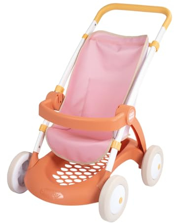 Smoby Baby Nurse Silla de Paseo para Muñecos Bebé hasta 42 cm, Estructura Metálica y Plástico, Cesta Inferior, Barra de Seguridad, +18 Meses, Fabricado en España (7600254024)