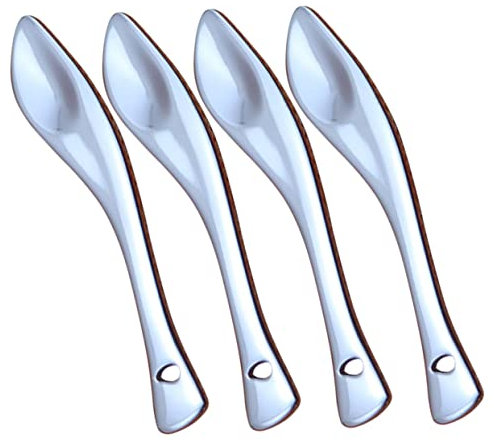 Vaguelly 4Pezzi Cucchiaio Cosmetico Metallo per Crema e Occhi Design Igienico e Facile per Applicare Crema Idratante