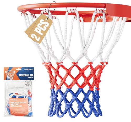 KadoKado 2PCS Basketball Net Replacement,12 Loops Heavy Duty Basketball Nets for for Kids & Family Use, All Weather Anti Whip Color Never Fade -2x60g/2x150g
