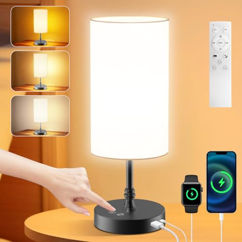 Lámpara de terapia de luz SAD de 12000 Lux con control remoto, lámpara de luz diurna CRI95 de espectro completo, atenuación continua, temporizador y memoria, luz de 360° sin rayos UV, color negro
