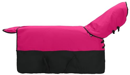 vidaXL Coperta per Cavalli Rosa e Nero 125 cm Poliestere