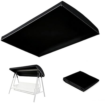 MESCXTY Ersättningsduk för utomhusgunga, 75 tum x 47 tum 83 tum x 48 tum, vattentät, för 2-3-sits uteplats gunga (svart, 83x48x9in-213x122x23cm)