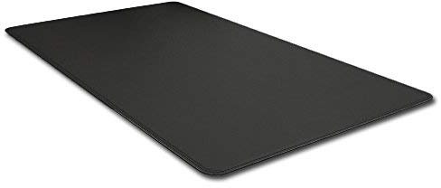 Eglooh - Herms - Desk Mat for Office Made of Black Leather - Desk Mat cm 80x50 - Large Mouse Pad with Rounded Corners and Handmade Stitchings - Made in Italy