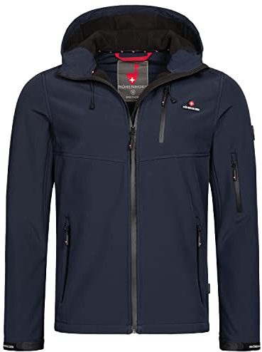 Höhenhorn Altus Softshell-jacka för män, utomhus, funktionell jacka, fritidsjacka, Marin bredhorn, L