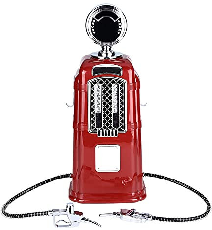 1000cc Dispensador de Cerveza, Estación de Bebida con Doble Boquilla Bomba Licor Alcohol Cerveza Dispensador de Bebidas para Bares (Rojo)