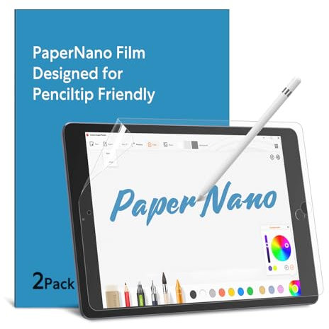 MOBDIK 2 Stück Papier Schutzfolie für iPad 9. / 8. / 7. Generation (10,2 Zoll) Zeichnen Wie auf Papier, Blendfreiem, mit Easy Installation Kit