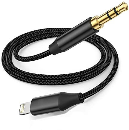 Wahbite Lightning auf 3,5 mm Audiokabel Kompatibel mit iPhone 13/12/11/XR/XS/X/8/7/6 Plus/SE 2