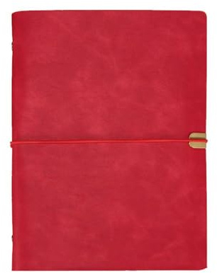 Leder Notizbuch, A5 / A6 / B5 Schreib-Notizbuch 6 Löchern Nachfüllbares Tagebuch Reisetagebuch 100 Seiten zum Schreiben und Zeichnen, Rot