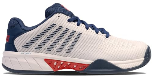 K-Swiss Performance Herren Hypercourt Express 2 Tennis Shoe, Blanc de Blanc/Blue Opal/Lollipop, 42.5 EU