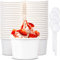 LATERN 50 Pezzi Coppe Gelato di Carta con 50 Pezzi Cucchiai, 12 Once /360ml Ciotole di Carta Usa e Getta per Cibi Caldi e Freddi Zuppa Gelato Dessert Yogurt (Bianco)