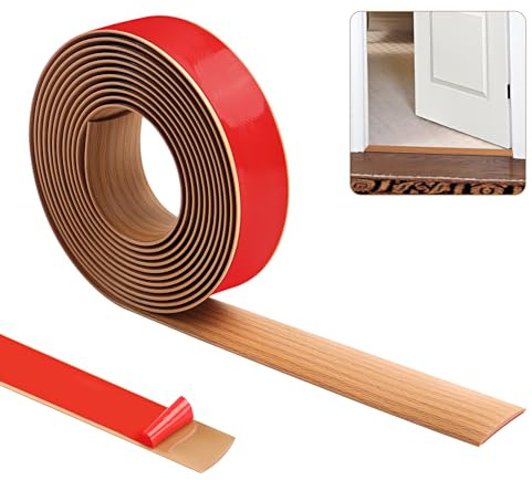 400cm×5cm Threshold Strip,Carpet Door Trim Stripstrips, Floor Transition Strips, Self Adhesive Floor Door Divider Strip, Flat Laminate Profile Flooring Edge Trim Strip(Yellow Oak Wood Grain)