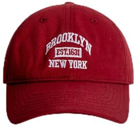 RINDE Baseball Kappe Weiche Baumwollbrief Bestickte Baseballkappe-Rot