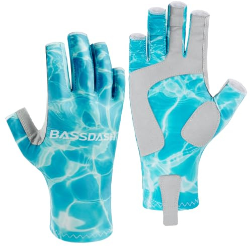 Bassdash ALTIMATE UPF 50+ Women’s Fishing Gloves UV Sun Protection Fingerless Gloves for Kayaking Paddling Hiking Cycling Driving Shooting Training