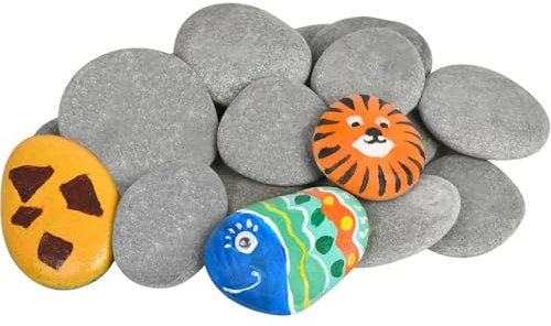 Flache Steine zum Bemalen Set, 5-8cm Glatte Kieselsteine zum Bemalen Dekosteine Naturstein Flache Kieselsteine zum Basteln Marmorkies Zierkies Kiesel für Gartendeko (5-8 cm | etwa 9-10 Stück)