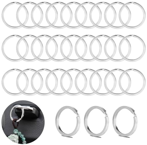 YANXINKE 100pcs Anneau Porte Clé D'acier Inoxydable,Anneau Porte Clé,Porte Clés Anneaux Fendus,25mm Porte Clé,Double Boucles Split Porte Clef,Porte Clés Anneaux Split,pour DIY Artisanat D'art