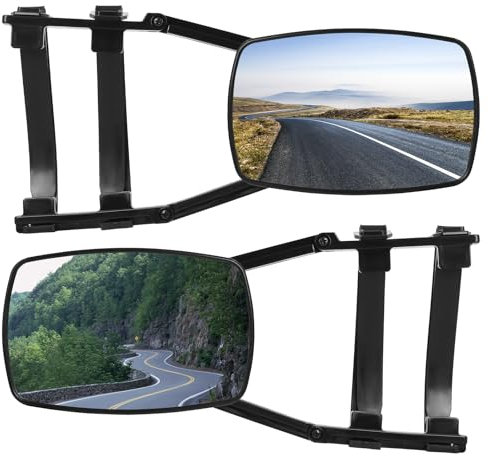 Gekufa 2 Stück Wohnwagenspiegel universal, einstellbar außenspiegel wohnwagen, wohnwagen spiegel auto für alle gängigen Fahrzeuge, Autos, 360 ° Einstellbarer Wohnwagenspiegel