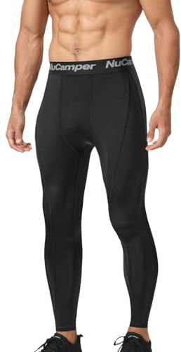NuCamper Kompressionsbyxor För Män, Atletisk Tights, Herr Löparbyxor Långa, Cool Baslager, Snabbtorkande, Tajta Andas, Funktionella Byxor, För Träning Löpning Fitness Gym Basket Sport Fotboll