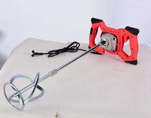 Mezclador Eléctrico Industrial de Mortero y Pintura, 2800W, Rojo, con Varilla Mezcladora EL MAS POTENTE HASTA EL MOMENTO