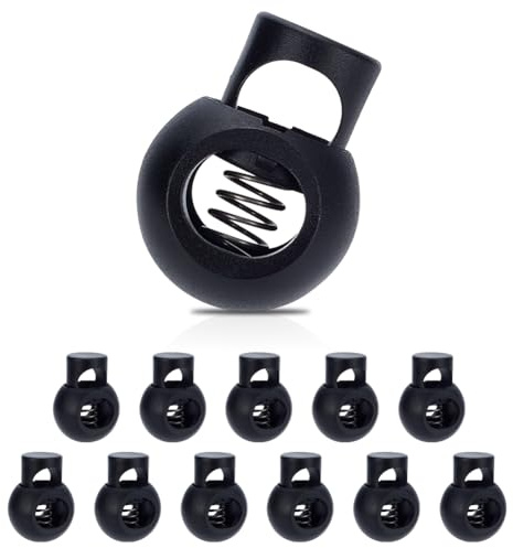 WEBEEDY 12 Pcs Large Spring Cord Locks for Drawstrings,15mm Hole Cord Stopper Button Clasp Utility Ropes Elastic String Toggles Crafting Cords Lock Drawstring Clips for Tent Hoodie Sweatpant,3.4X4.4cm