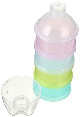 JOINPAYA Distributeur de Poudre de Lait Anti-Fuite pour Bébé Récipient de Rangement à 4 Boîte à Poudre Pratique Matériau Plastique PP Compatible Micro-Ondes Repas en Déplacement