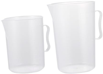 SOIMISS 2 pièces Lot Gobelets Doseurs Plastique Gradués avec Poignée Capacité Élevée et Bec Verseur pour Cuisine et Pâtisserie Faciles à Lire et Légers Réutilisable