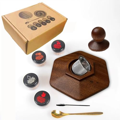 Glass Top Smoker Cocktail Smoker Kit With 5PCS Wood Chips Bartender Accessories For Whiskey Drinks Smoking Gift Kit for Men