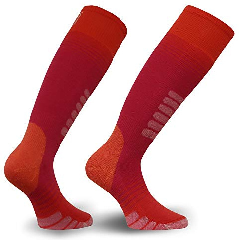 Eurosock Unisex Child Standard Supreme Ski Socks, Hot Pink/Orange, Large (0412J)
